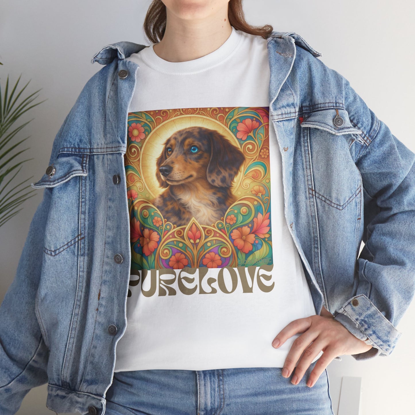 Dachshund Merle Wirehaired Vintage Unisex Cotton Tee for Dog Lovers