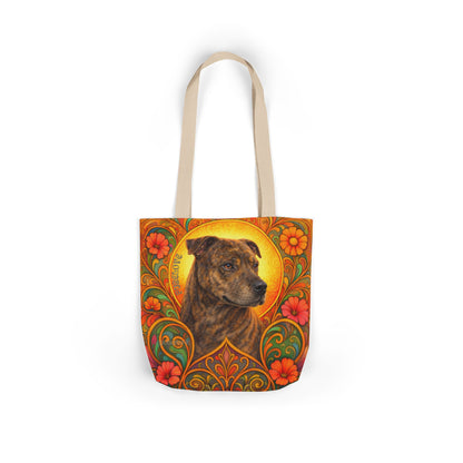 Staffy Brown All-Over Print Canvas Tote Bag – Colourful Artistic Dog Lover Gift