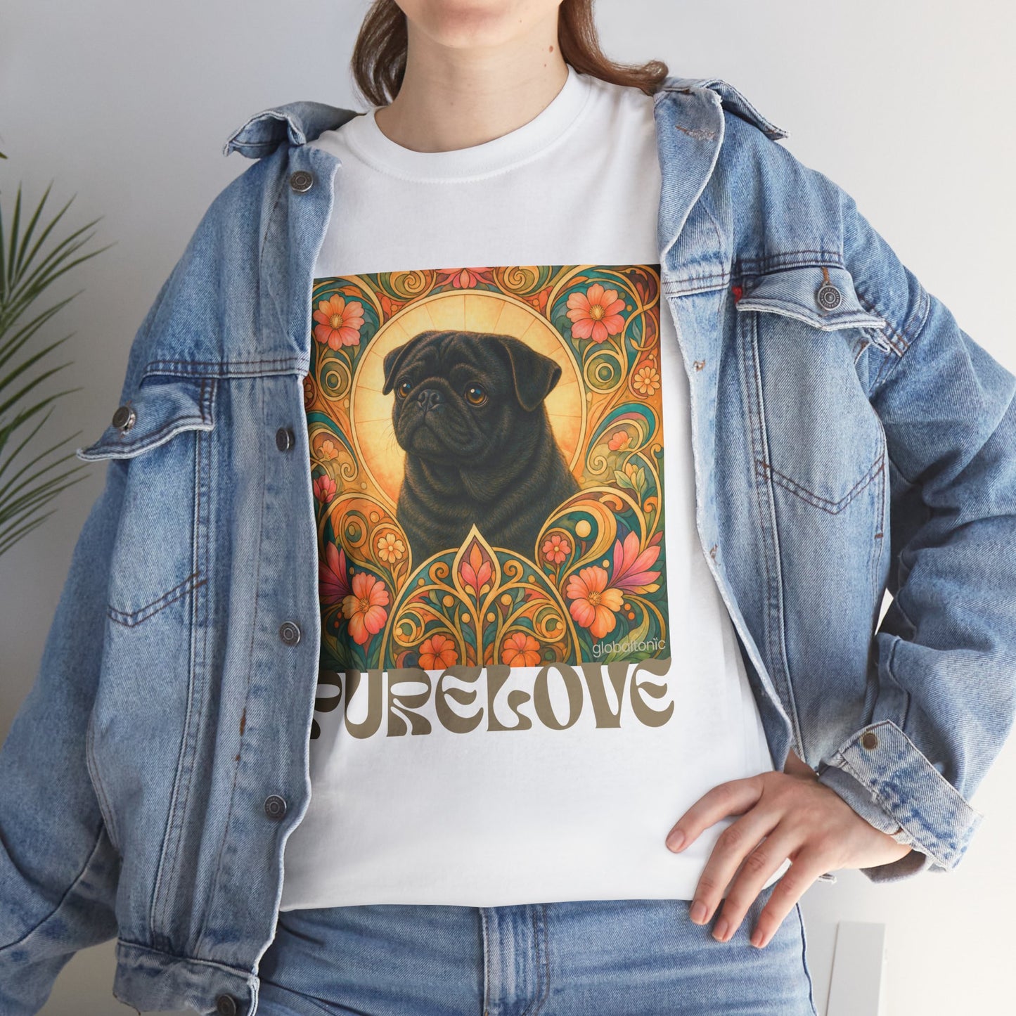 Pug Black Vintage Graphic T-Shirt – Unisex Cotton Tee for Dog Lovers