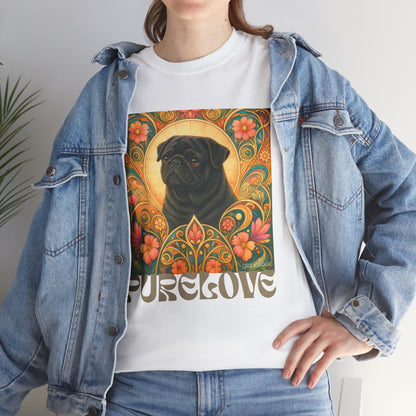 Pug Black Vintage Graphic T-Shirt – Unisex Cotton Tee for Dog Lovers