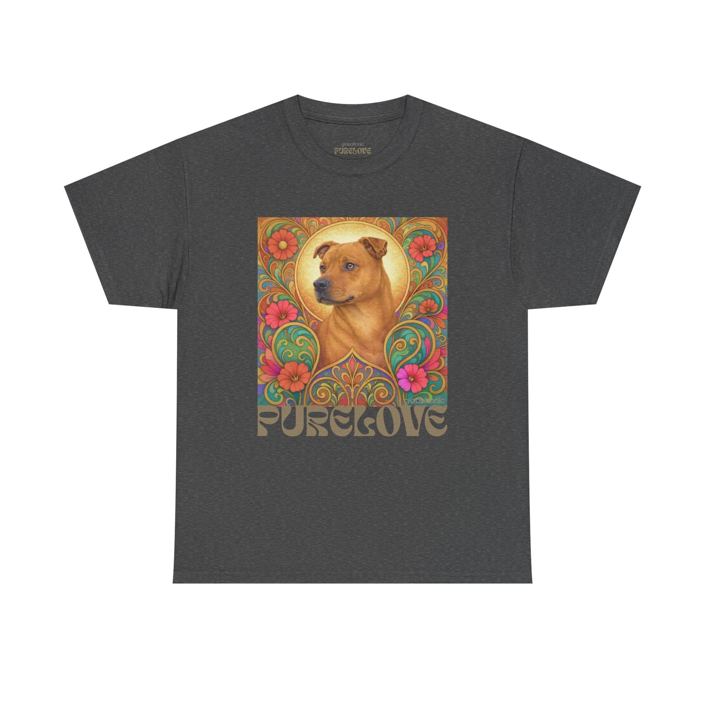 Staffy Tan Vintage Graphic T-Shirt – Unisex Cotton Tee for Dog Lovers