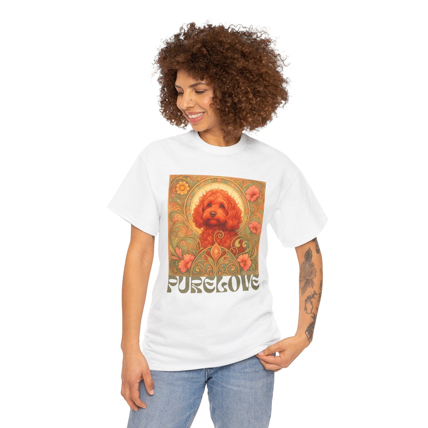 Strawberry Cavapoo (Cavoodle) Vintage Graphic T-shirt -Unisex Cotton Tee for Dog Lovers