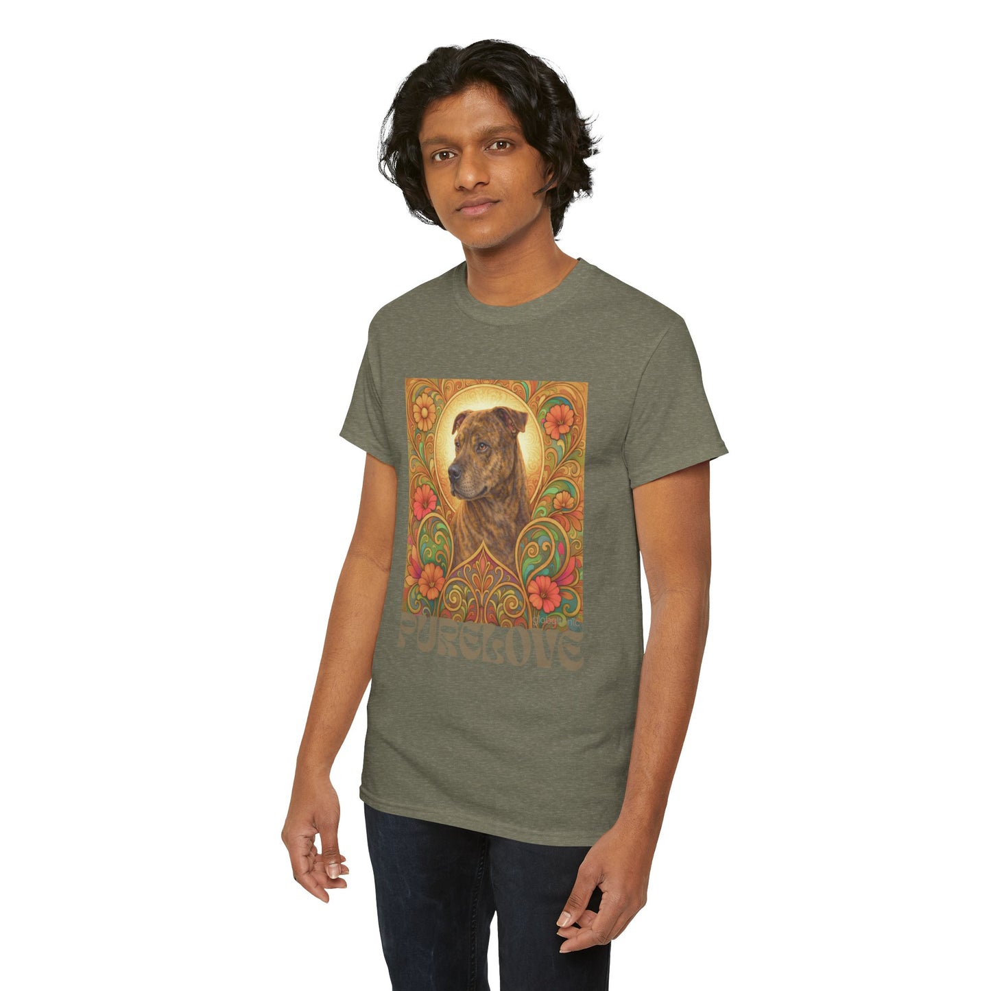Staffy Brown Brindle Vintage Graphic T-Shirt – Unisex Cotton Tee for Dog Lovers