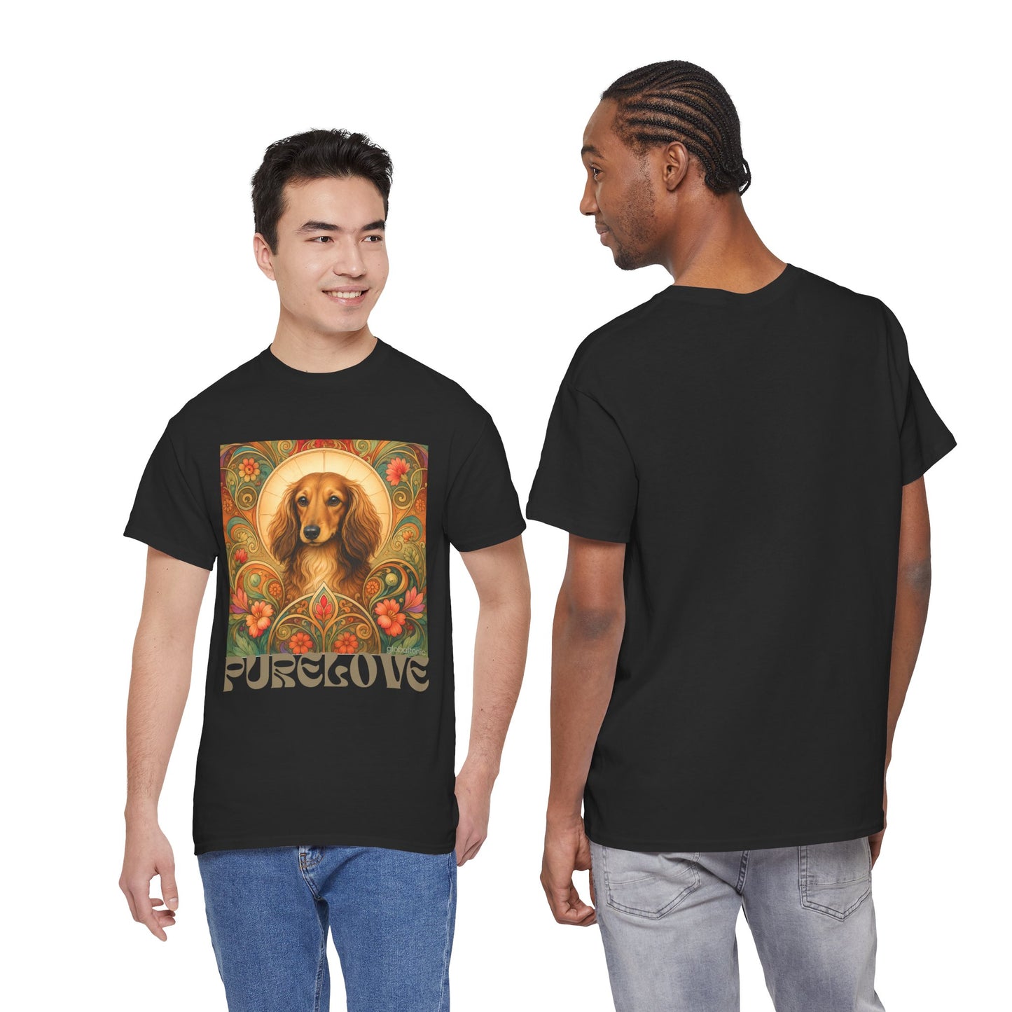 Dachshund Tan Longhair Vintage Graphic T-Shirt – Unisex Cotton Tee for Dog Lovers