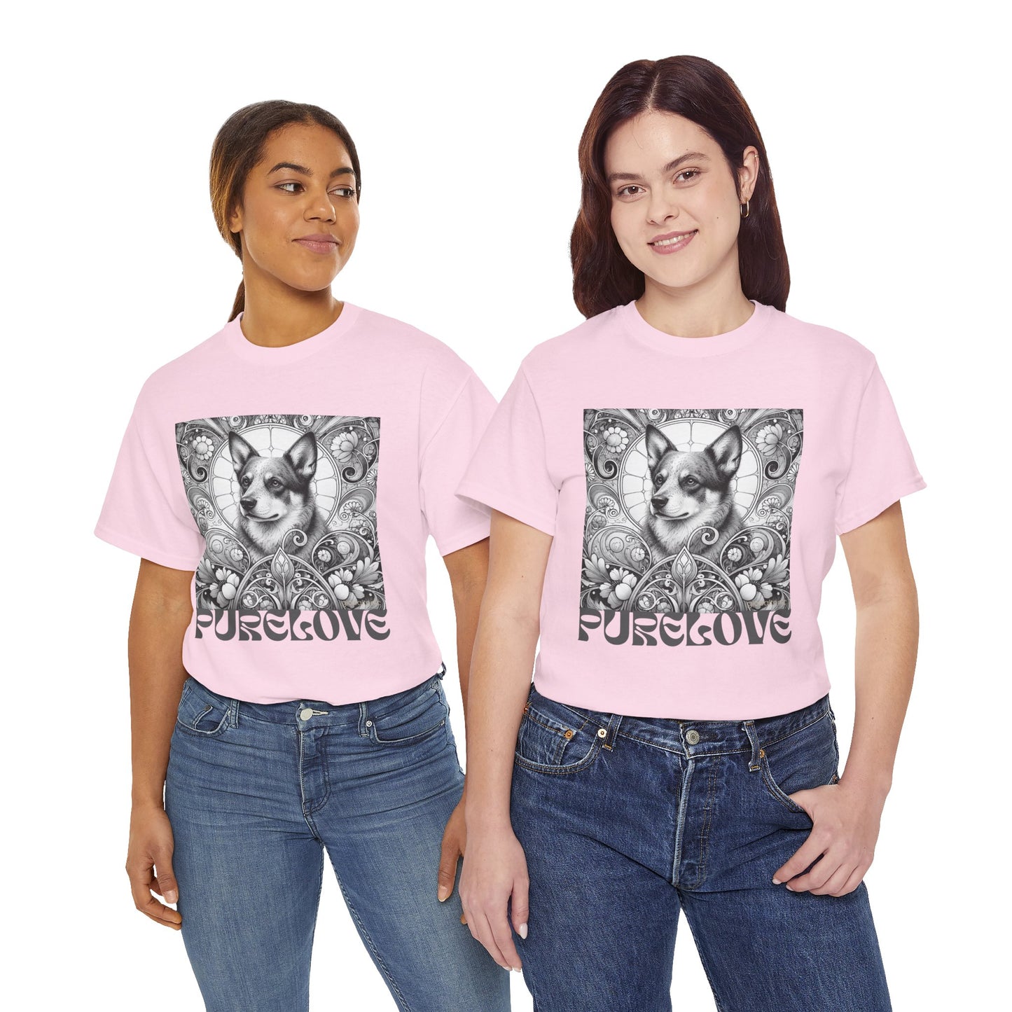 Australian Blue Heeler Vintage Unisex Cotton Tee for Dog Lovers (Black & White)