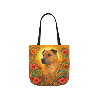 Shar Pei All-Over Print Canvas Tote Bag – Colourful Artistic Dog Lover Gift