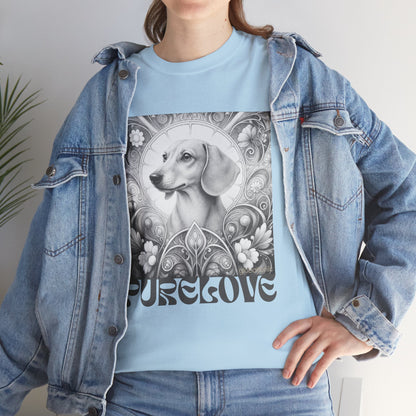 Dachshund Vintage Unisex Cotton Tee for Dog Lovers (Black & White)