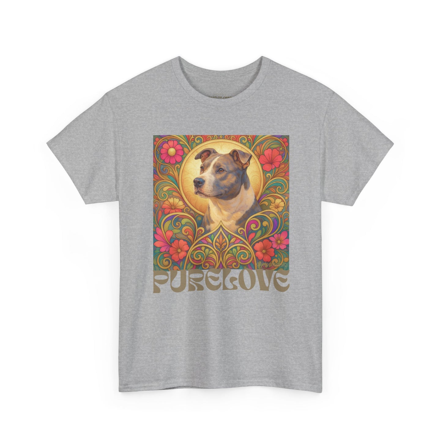 Staffy Grey & White Vintage Graphic T-Shirt – Unisex Cotton Tee for Dog Lovers
