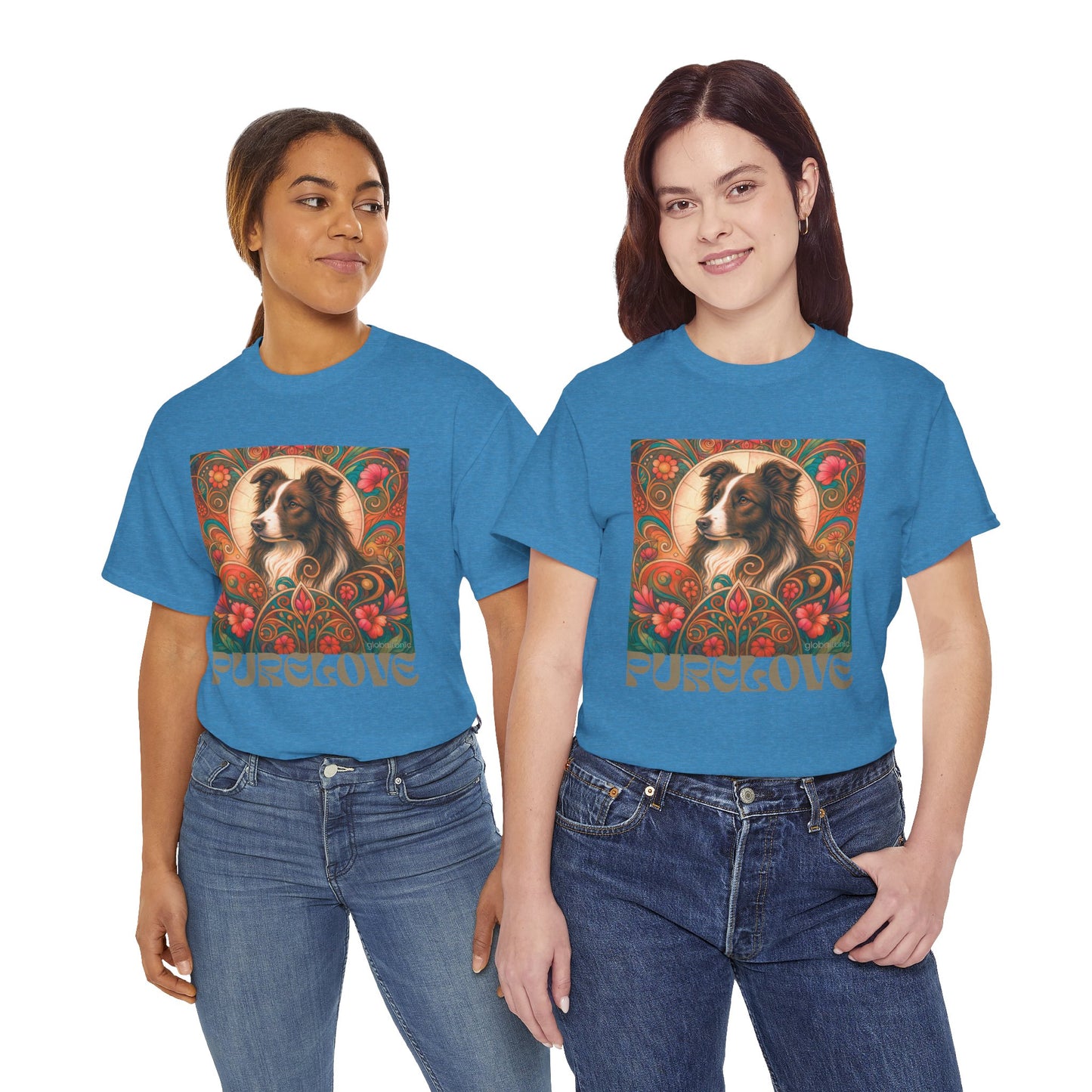 Border Collie (Chocolate & White) Vintage Graphic T-Shirt – Unisex Cotton Tee for Dog Lovers