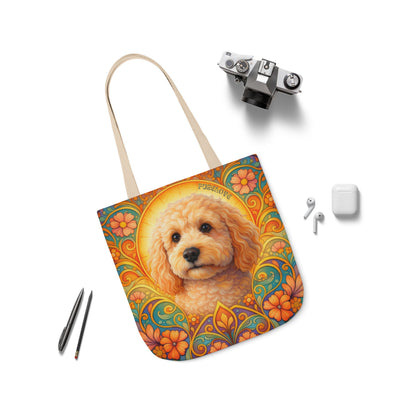 Goldendoodle (Groodle) All-Over Print Canvas Tote Bag – Colourful Artistic Dog Lover Gift