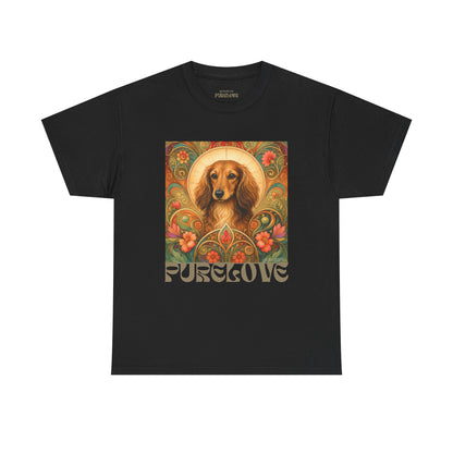 Dachshund Tan Longhair Vintage Graphic T-Shirt – Unisex Cotton Tee for Dog Lovers