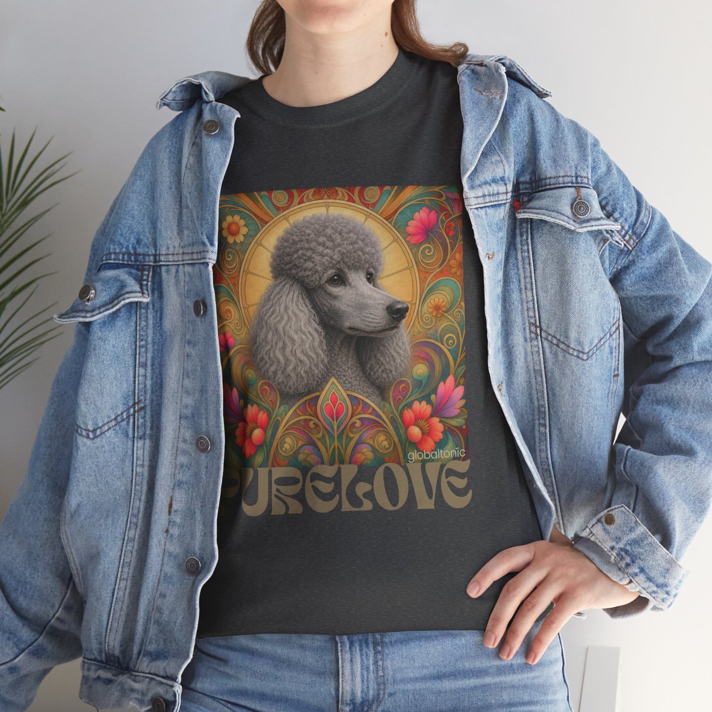 Poodle Grey Vintage Graphic T-Shirt – Unisex Cotton Tee for Dog Lovers