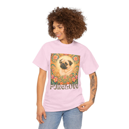 Pug Tan Vintage Graphic T-Shirt – Unisex Cotton Tee for Dog Lovers