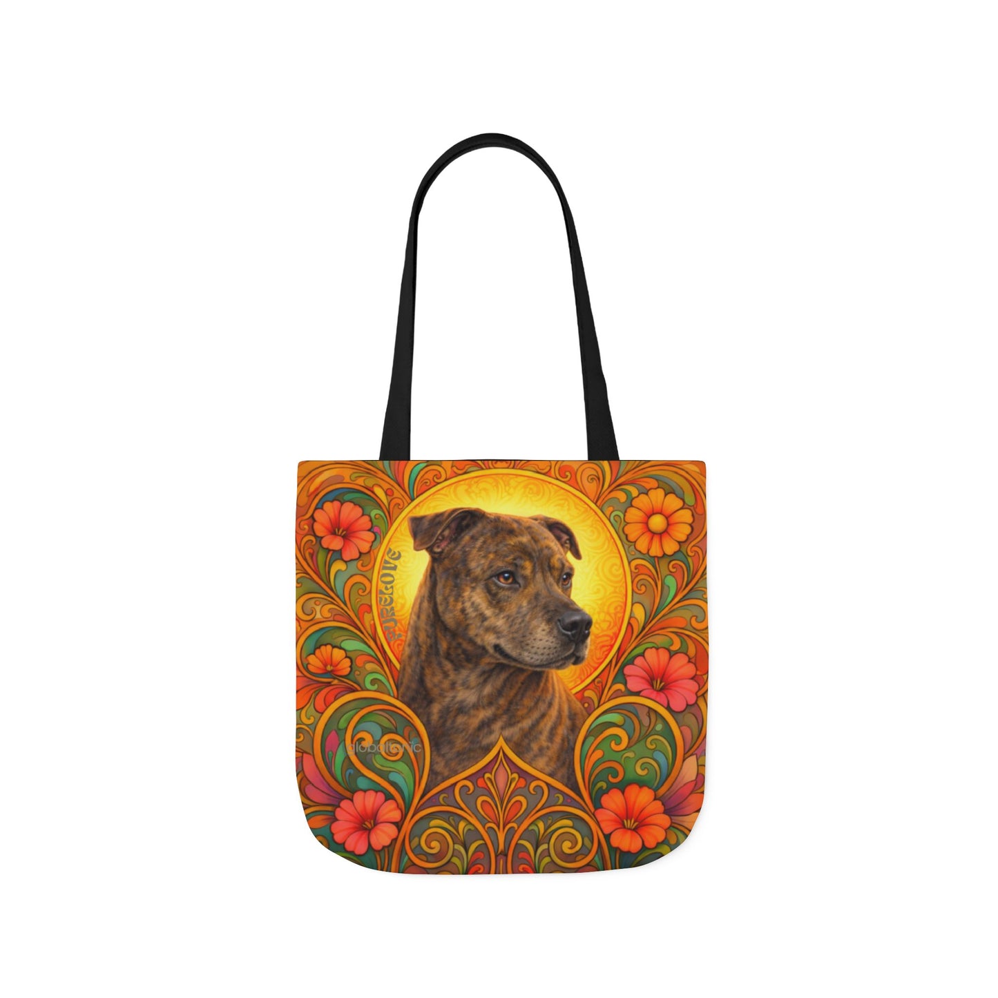 Staffy Brown All-Over Print Canvas Tote Bag – Colourful Artistic Dog Lover Gift
