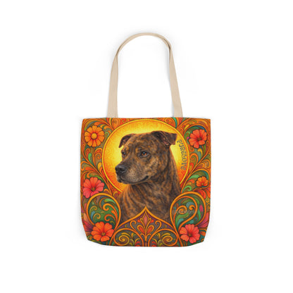 Staffy Brown All-Over Print Canvas Tote Bag – Colourful Artistic Dog Lover Gift