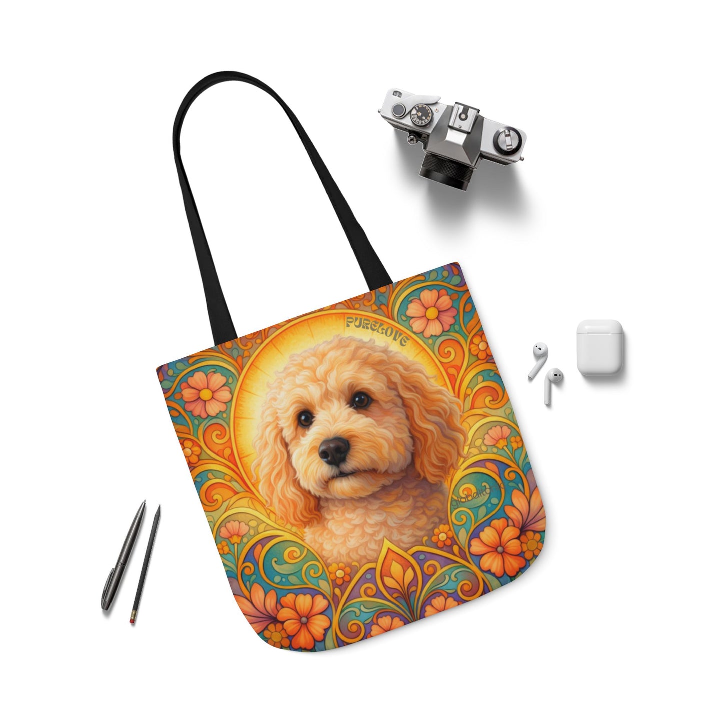 Goldendoodle (Groodle) All-Over Print Canvas Tote Bag – Colourful Artistic Dog Lover Gift