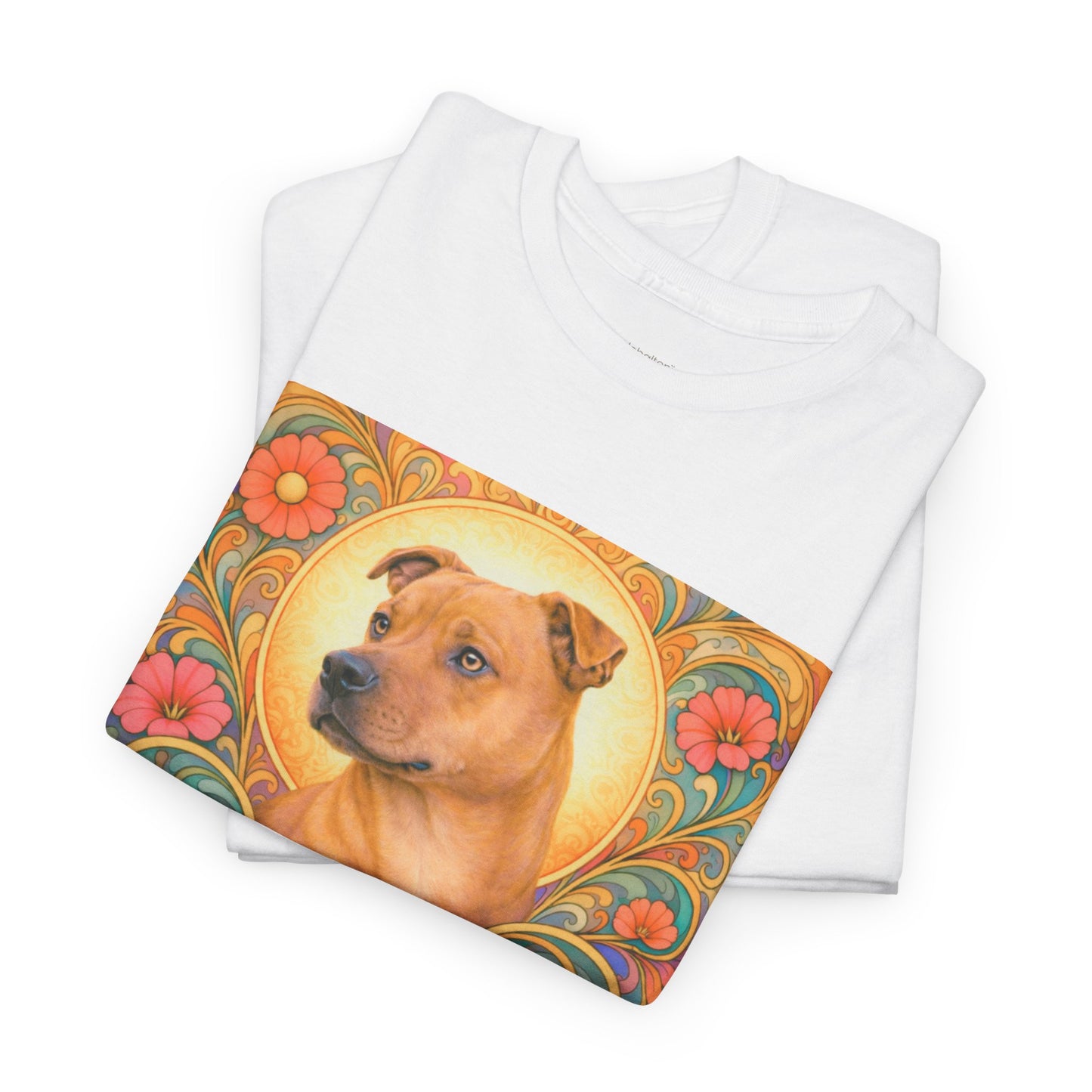 Staffy Tan Vintage Graphic T-Shirt – Unisex Cotton Tee for Dog Lovers