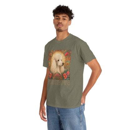 White Poodle Vintage Graphic T-Shirt – Unisex Cotton Tee for Dog Lovers