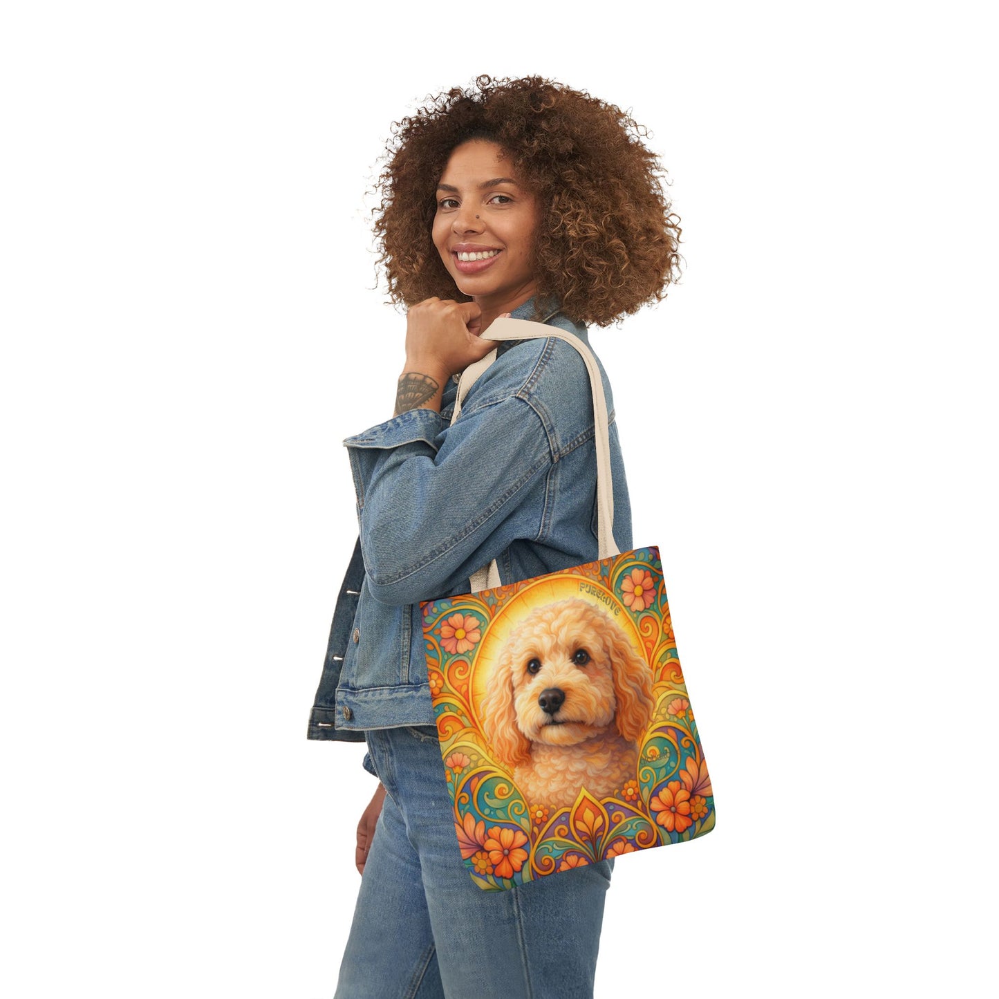 Goldendoodle (Groodle) All-Over Print Canvas Tote Bag – Colourful Artistic Dog Lover Gift