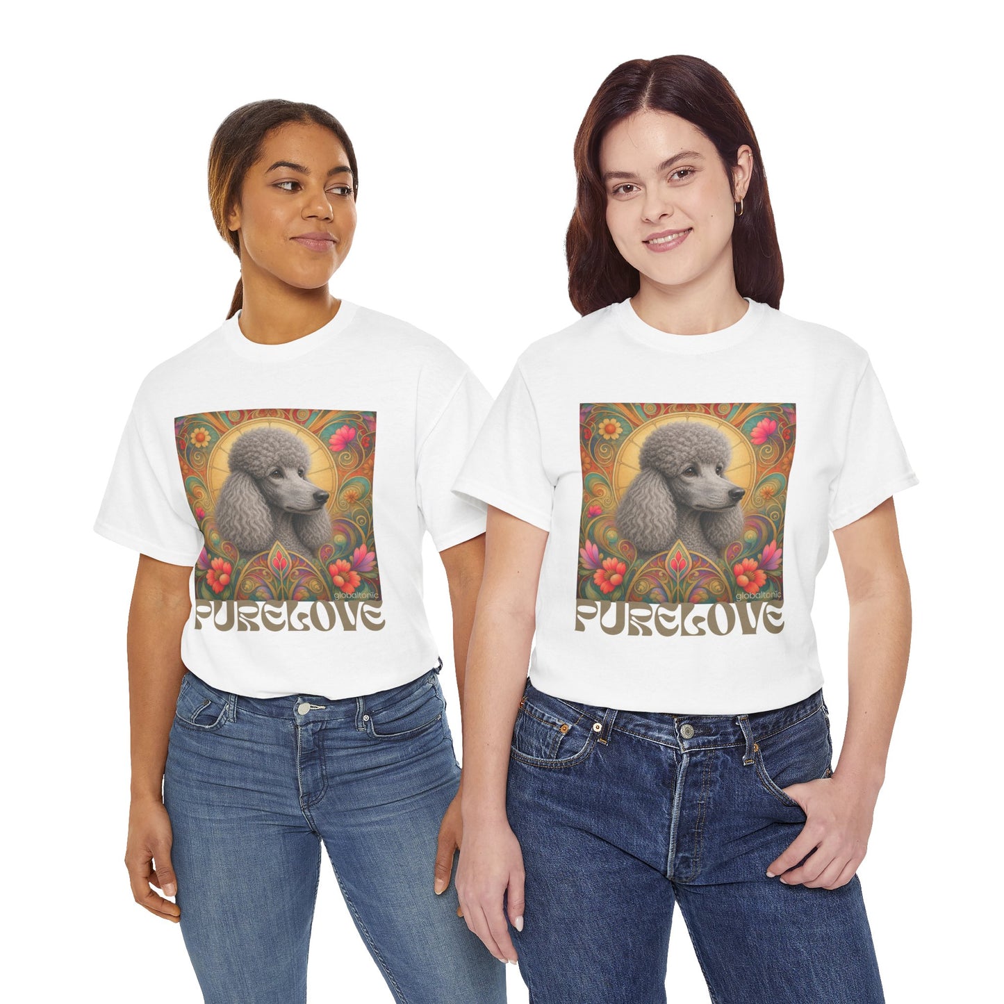 Poodle Grey Vintage Graphic T-Shirt – Unisex Cotton Tee for Dog Lovers