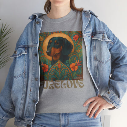 Dachshund Black Tan Shorthair Vintage Graphic T-shirt - Unisex Cotton Tee for Dog Lovers