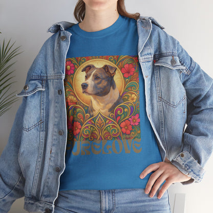 Staffy Grey & White Vintage Graphic T-Shirt – Unisex Cotton Tee for Dog Lovers