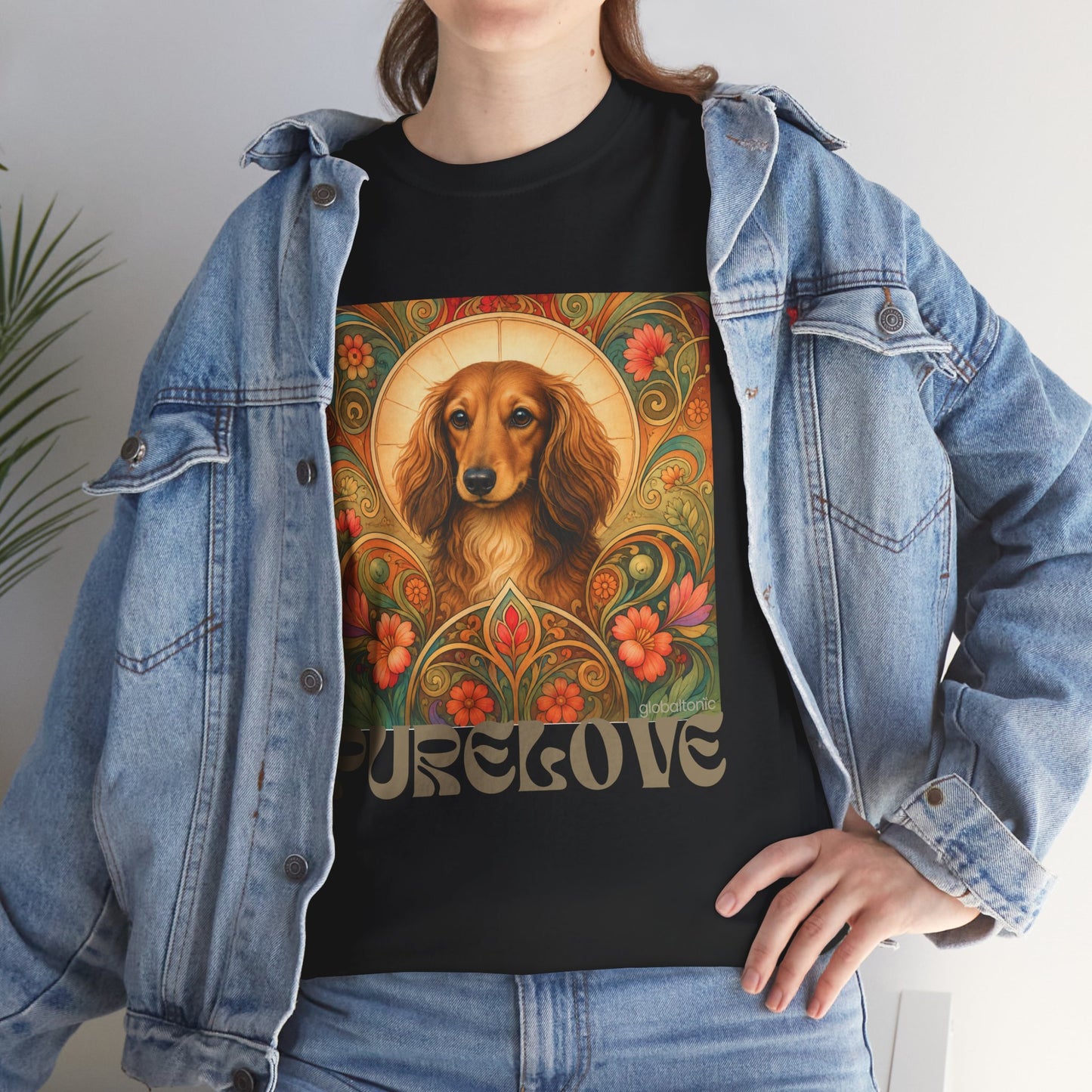Dachshund Tan Longhair Vintage Graphic T-Shirt – Unisex Cotton Tee for Dog Lovers