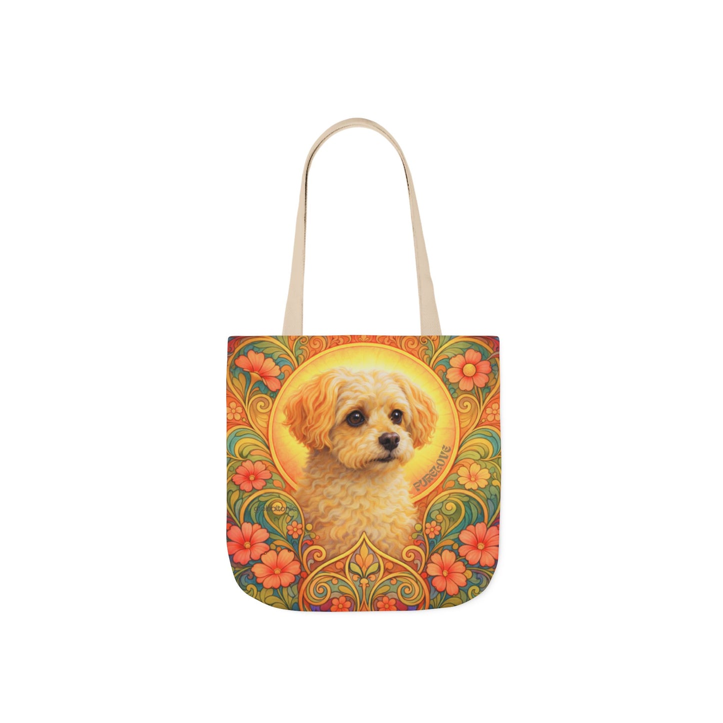 Foxypoo (Foodle) All-Over Print Canvas Tote Bag – Colourful Artistic Dog Lover Gift