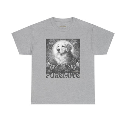 Golden Retriever Vintage Unisex Cotton Tee for Dog Lovers (Black & White)
