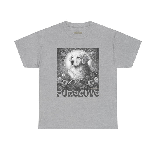 Golden Retriever Vintage Unisex Cotton Tee for Dog Lovers (Black & White)
