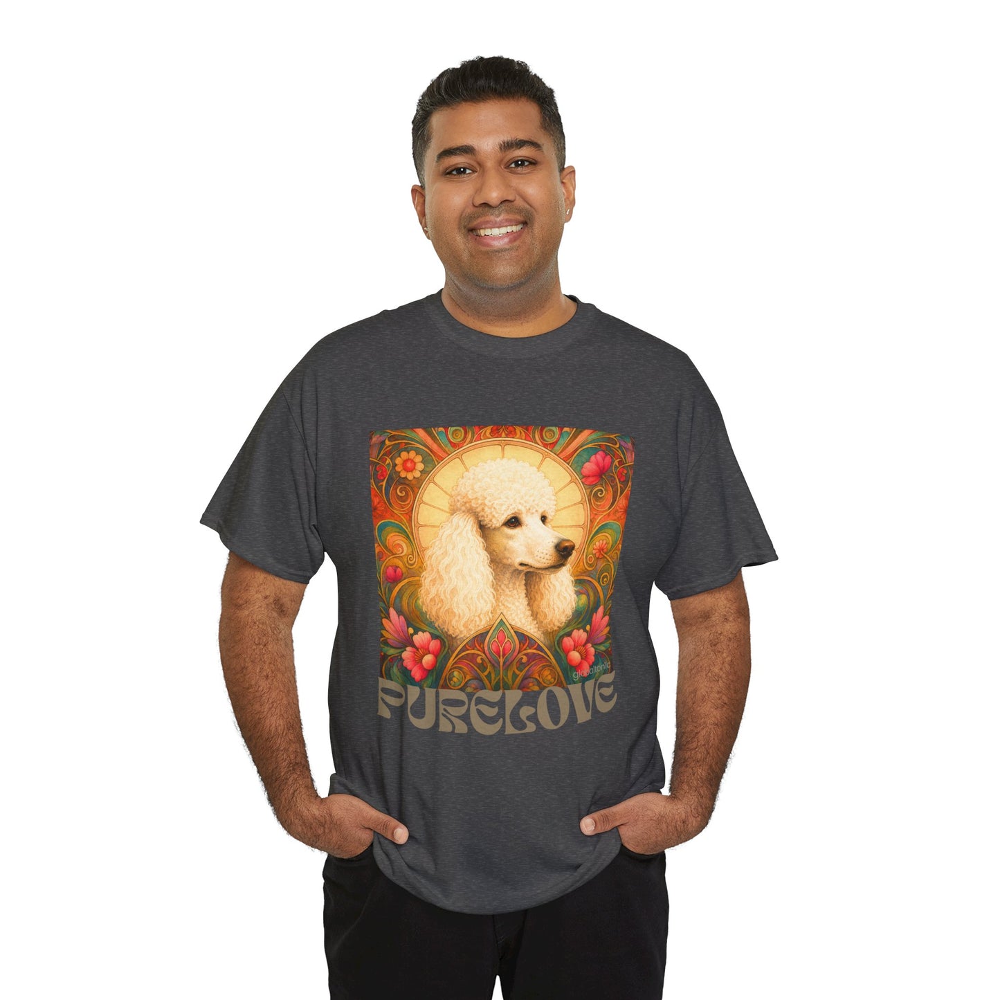 White Poodle Vintage Graphic T-Shirt – Unisex Cotton Tee for Dog Lovers