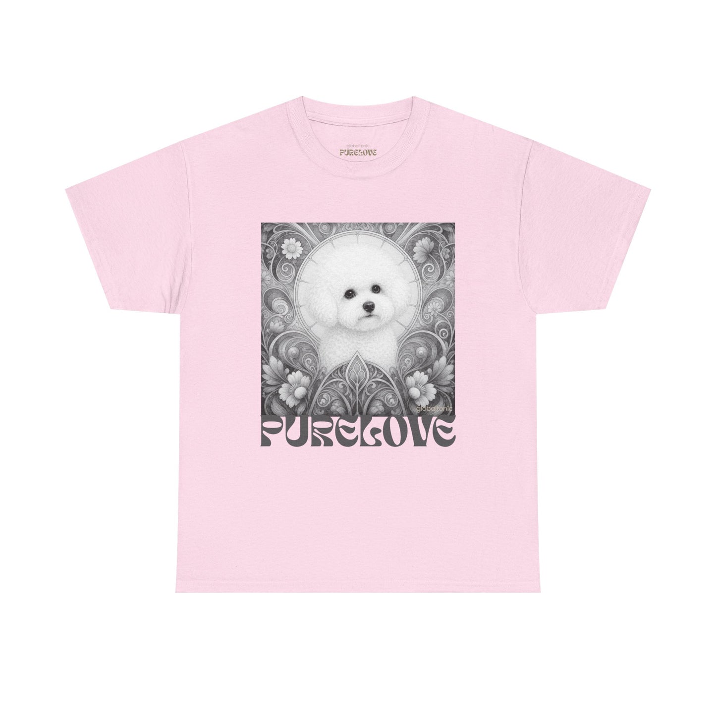 Bichon Frise Vintage Unisex Cotton Tee for Dog Lovers (Black & White)