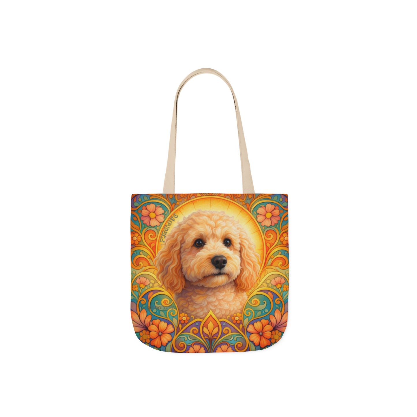 Goldendoodle (Groodle) All-Over Print Canvas Tote Bag – Colourful Artistic Dog Lover Gift