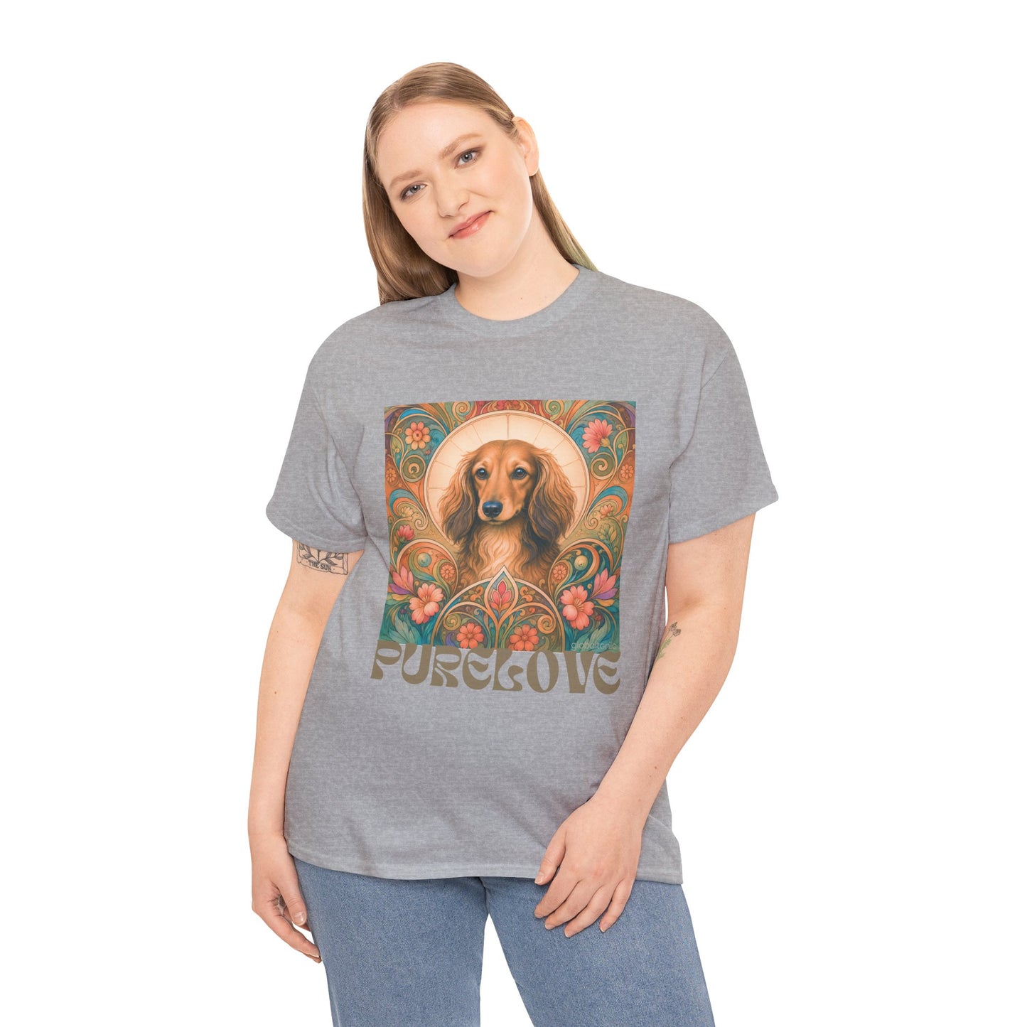Dachshund Tan Longhair Vintage Graphic T-Shirt – Unisex Cotton Tee for Dog Lovers