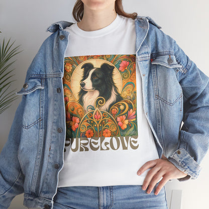 Border Collie (Black & White) Vintage Graphic T-Shirt – Unisex Cotton Tee for Dog Lovers
