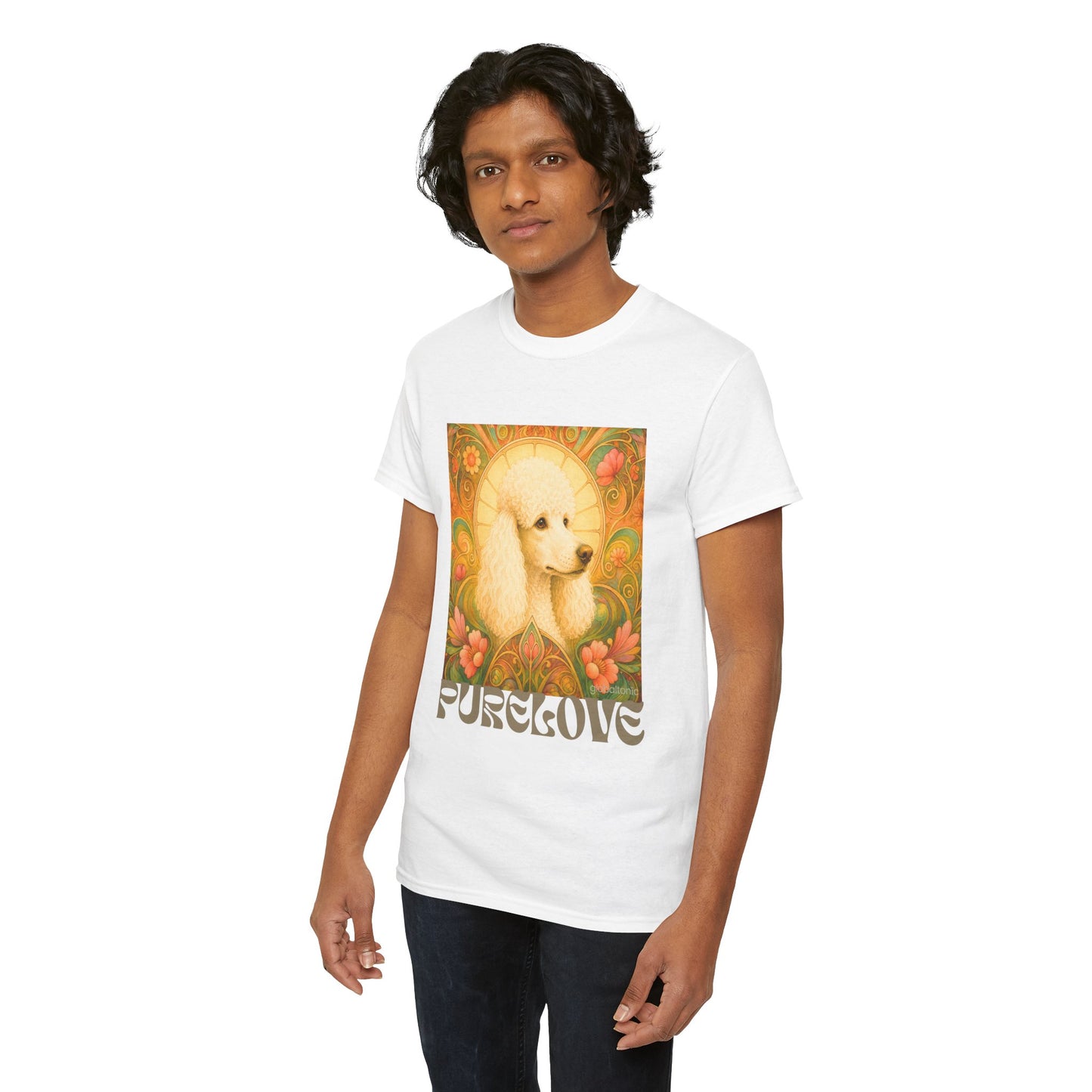 White Poodle Vintage Graphic T-Shirt – Unisex Cotton Tee for Dog Lovers