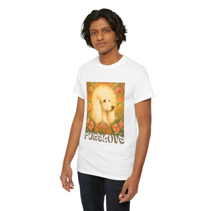 White Poodle Vintage Graphic T-Shirt – Unisex Cotton Tee for Dog Lovers