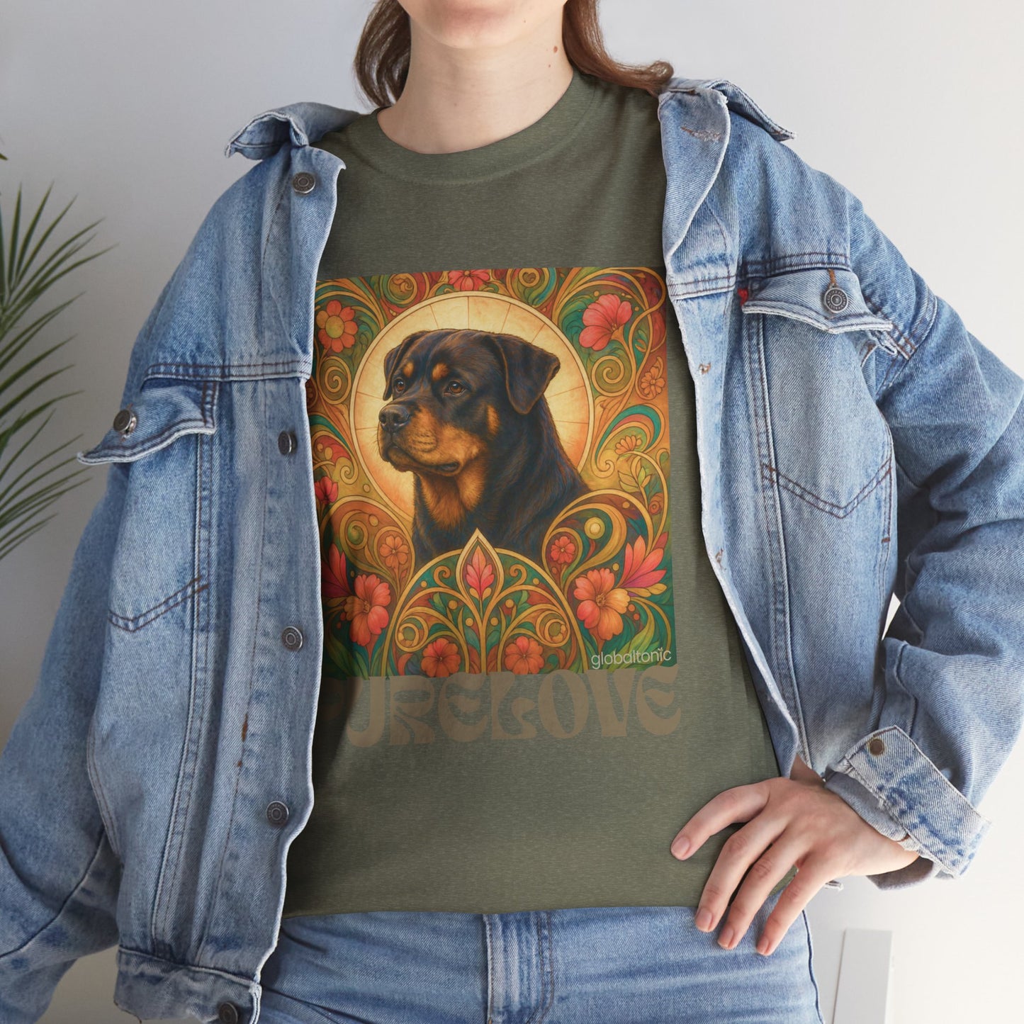 Rottweiler Buddha Vintage Graphic T-Shirt – Unisex Cotton Tee for Dog Lovers