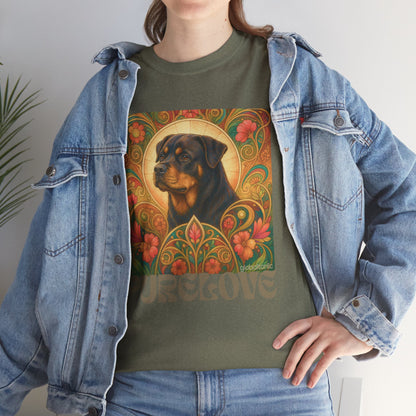 Rottweiler Buddha Vintage Graphic T-Shirt – Unisex Cotton Tee for Dog Lovers
