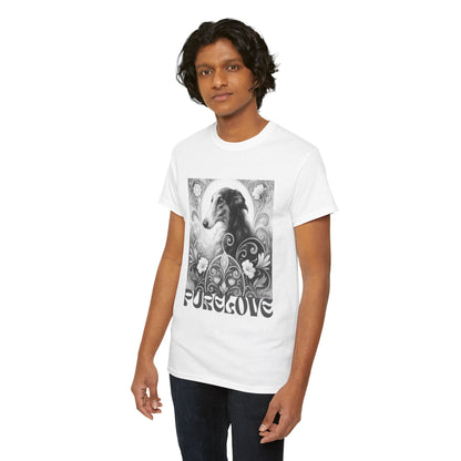Borzoi Vintage Unisex Cotton Tee for Dog Lovers (Black & White)