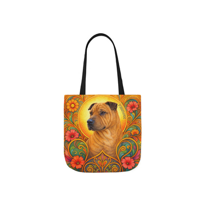 Shar Pei All-Over Print Canvas Tote Bag – Colourful Artistic Dog Lover Gift