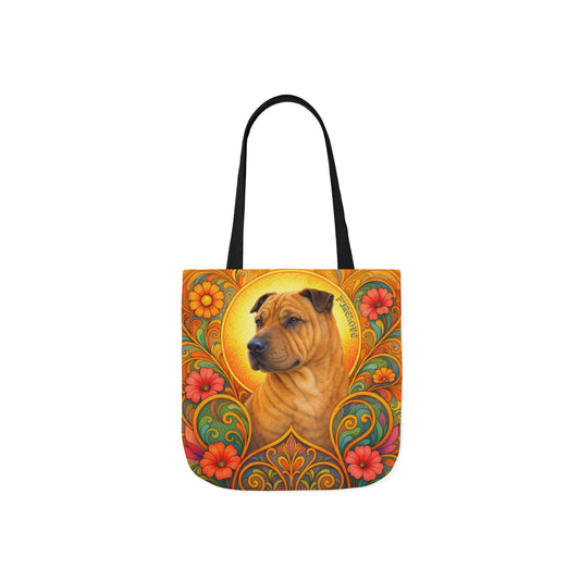 Shar Pei All-Over Print Canvas Tote Bag – Colourful Artistic Dog Lover Gift