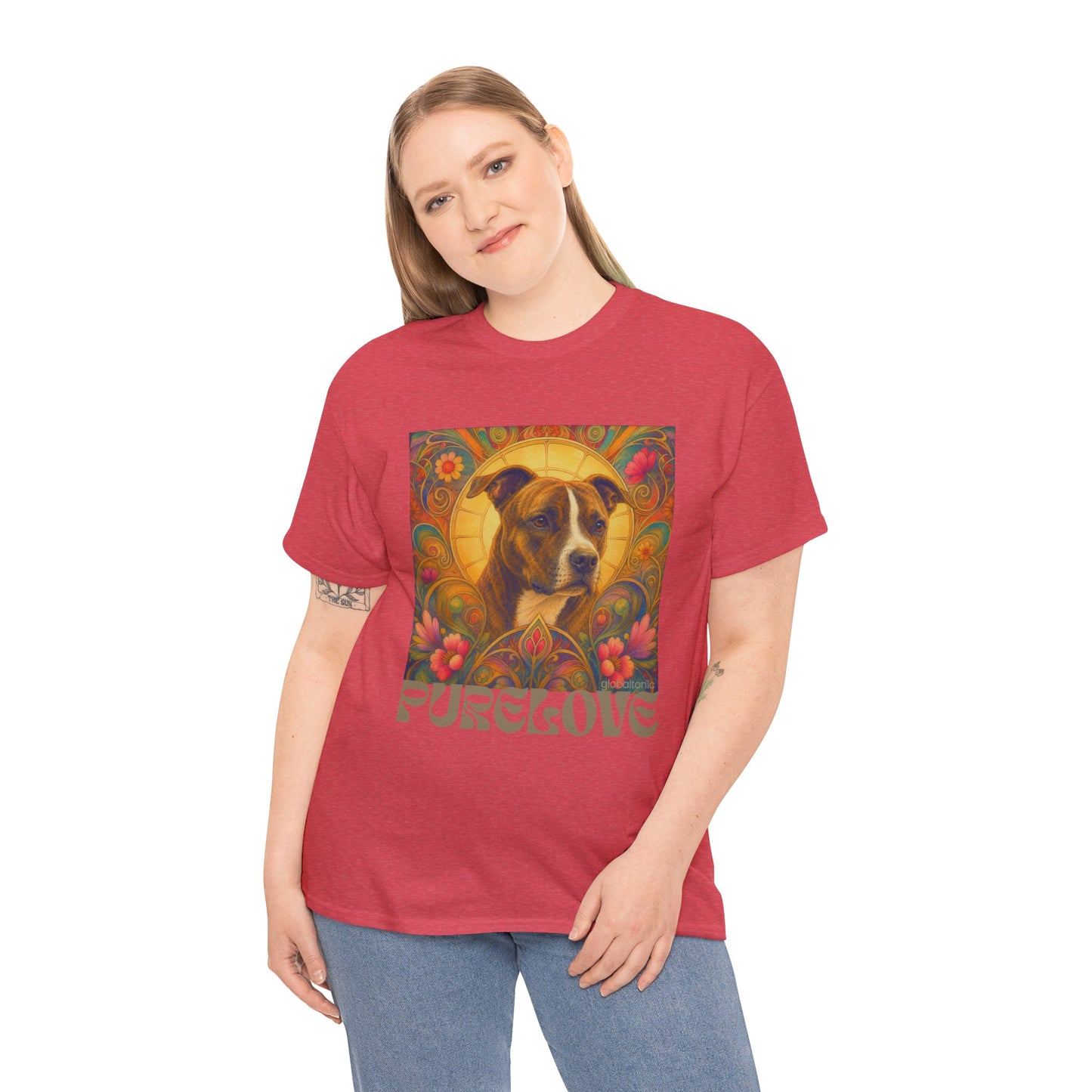 Staffy (Coco) Bull Terrier Vintage Unisex Cotton Tee for Dog Lovers