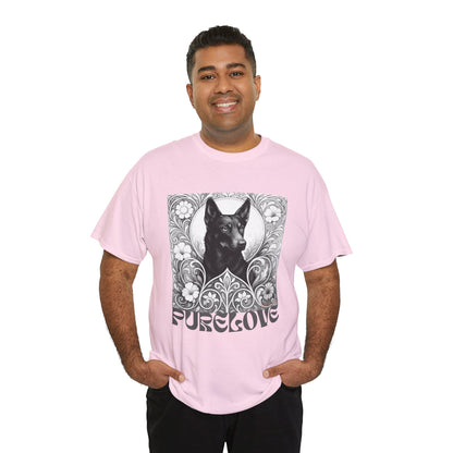 Kelpie Black Vintage Unisex Cotton Tee for Dog Lovers (Black & White)