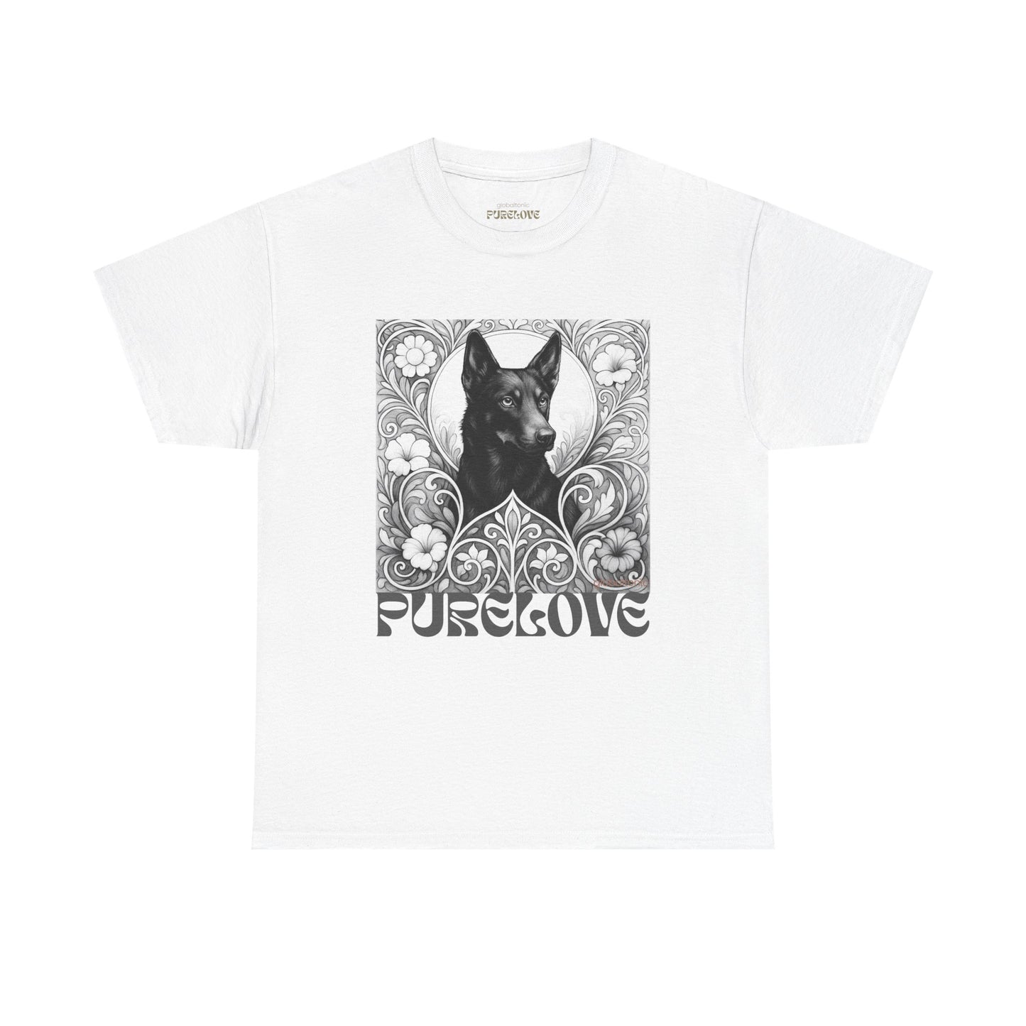 Kelpie Black Vintage Unisex Cotton Tee for Dog Lovers (Black & White)