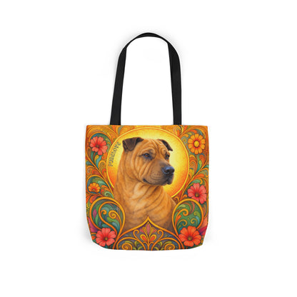 Shar Pei All-Over Print Canvas Tote Bag – Colourful Artistic Dog Lover Gift