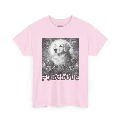 Golden Retriever Vintage Unisex Cotton Tee for Dog Lovers (Black & White)