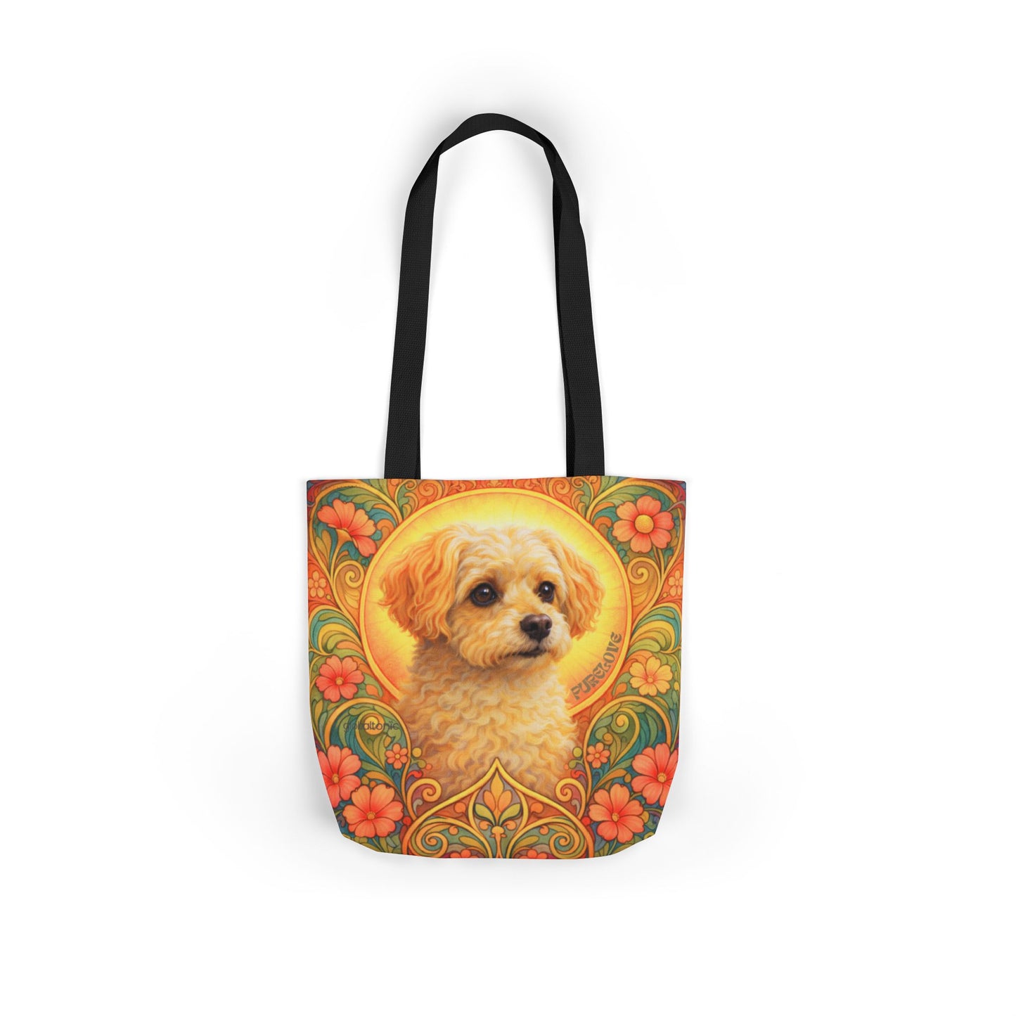 Foxypoo (Foodle) All-Over Print Canvas Tote Bag – Colourful Artistic Dog Lover Gift