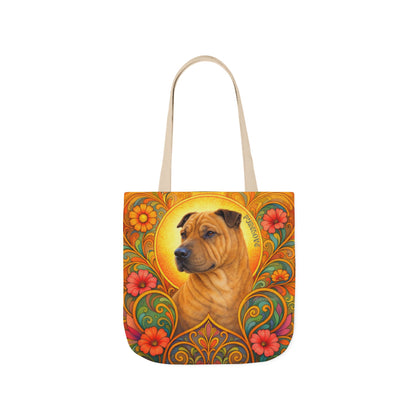 Shar Pei All-Over Print Canvas Tote Bag – Colourful Artistic Dog Lover Gift