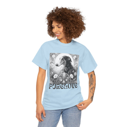 Borzoi Vintage Unisex Cotton Tee for Dog Lovers (Black & White)